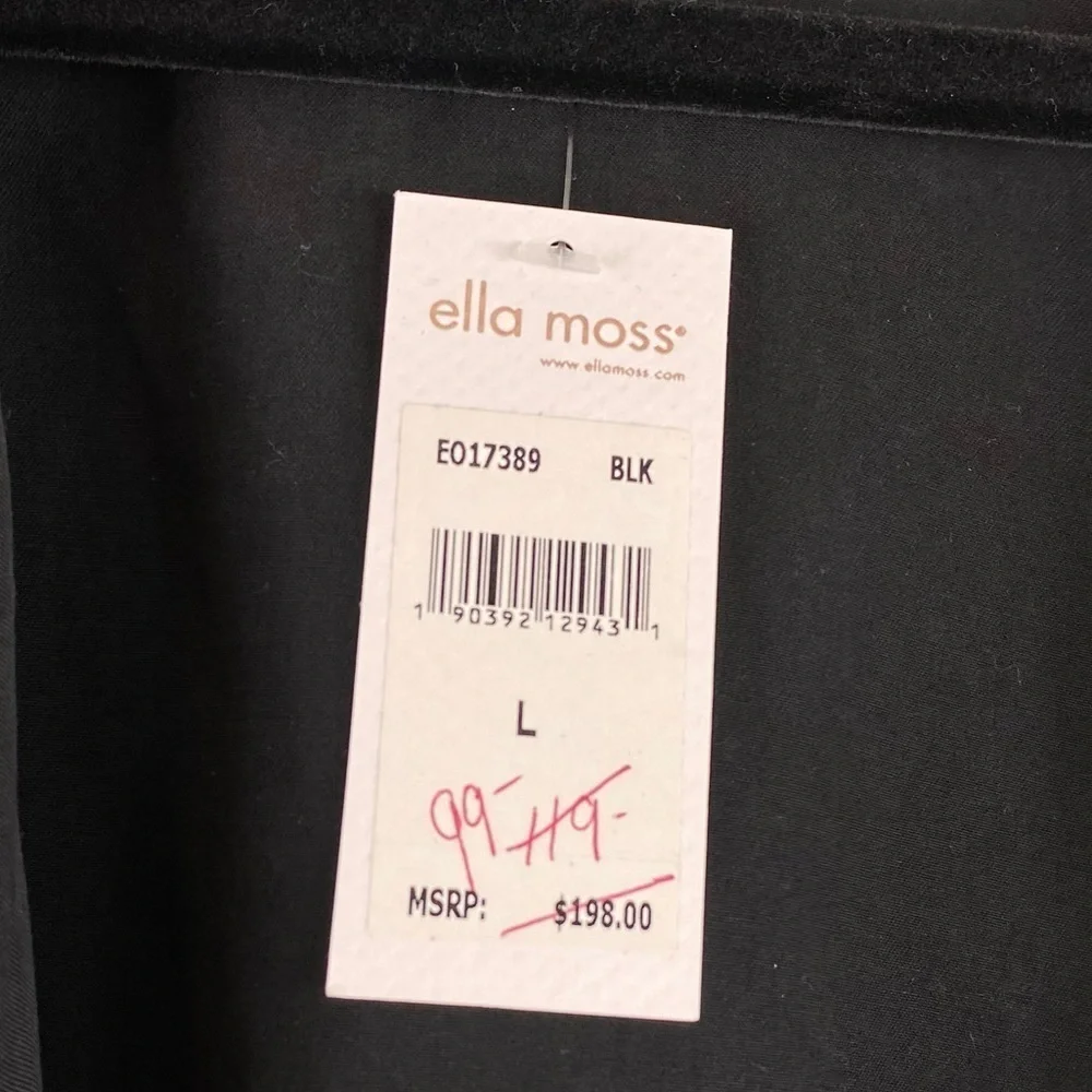 NWT Ella Moss Nella Long Sleeve Open Front Waterfall‎ Cardigan Sz L